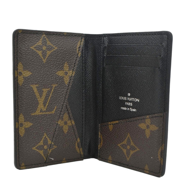 LOUIS VUITTON Pocket Organizer Monogram Canvas Wallet Black/Brown