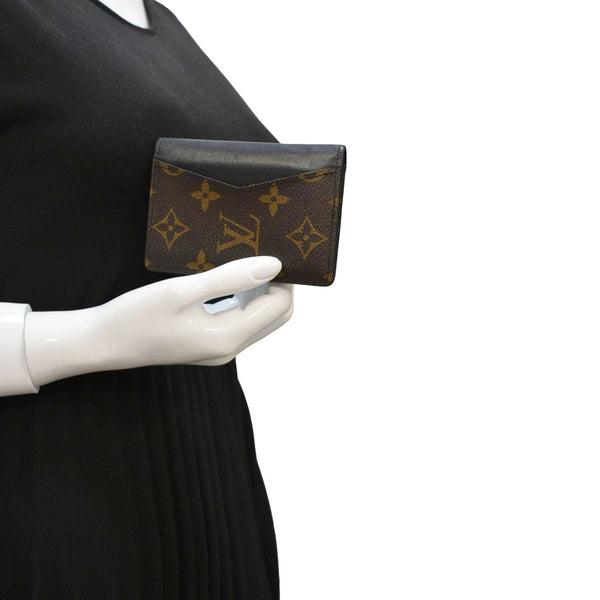 LOUIS VUITTON Pocket Organizer Monogram Canvas Wallet Black/Brown