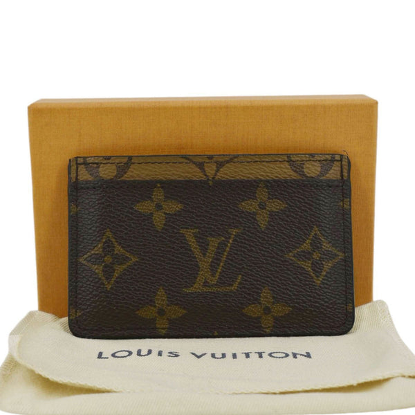 LOUIS VUITTON Monogram Reverse Canvas Card Holder Brown