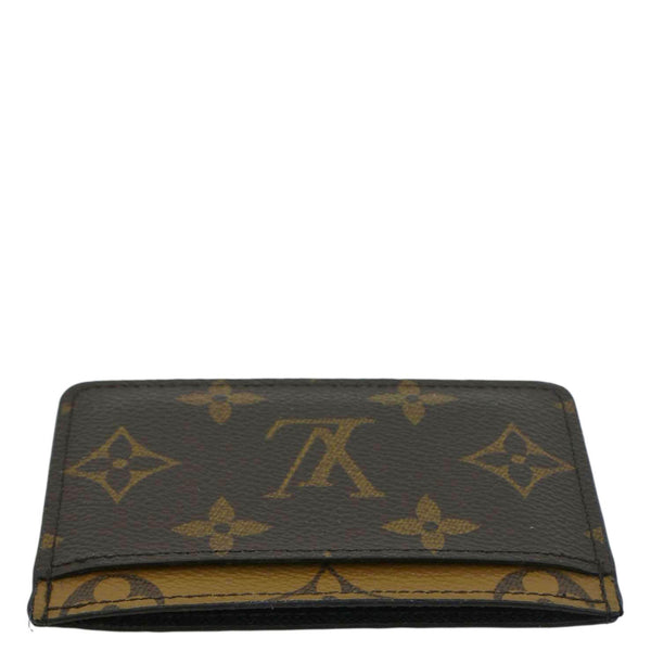 LOUIS VUITTON Monogram Reverse Canvas Card Holder Brown