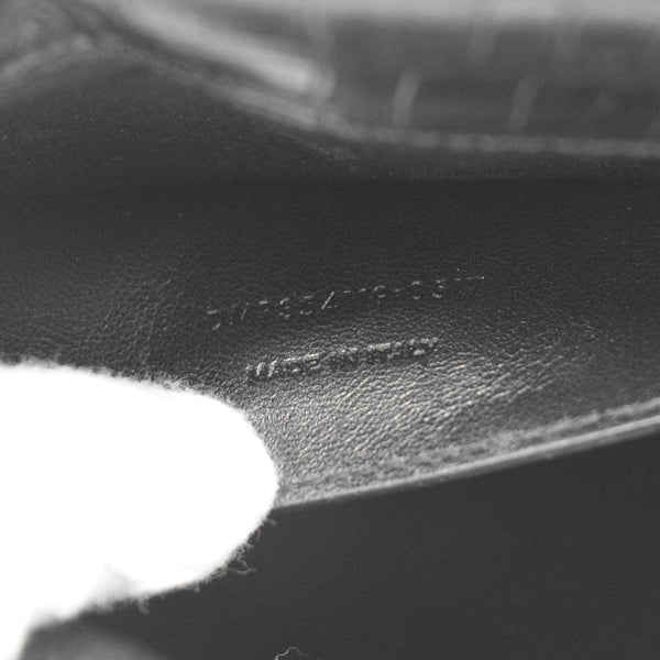 YVES SAINT LAURENT Kate Tassel Medium Crocodile Embossed Leather Crossbody Bag Black