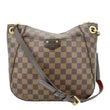 LOUIS VUITTON South Bank Besace Damier Ebene Crossbody Bag Brown front look