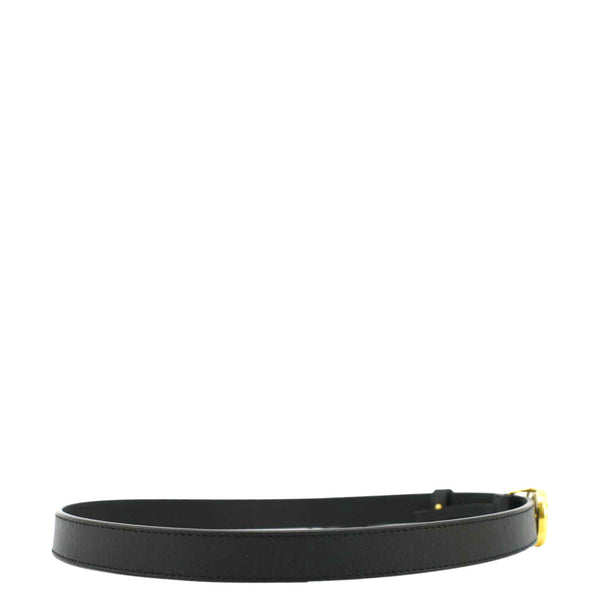 GUCCI Slim Double G Marmont Leather Buckle Belt Black Size 75/30