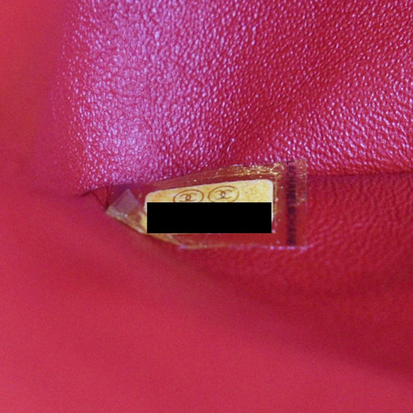 CHANEL Classic Medium Double Flap Quilted Patent Leather Shoulder Bag Red