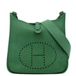 HERMES Evelyne PM II Crossbody Bag Green front sdie