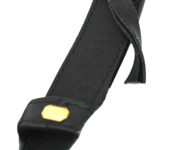 GUCCI Slim Double G Marmont Leather Buckle Belt Black Size 75/30