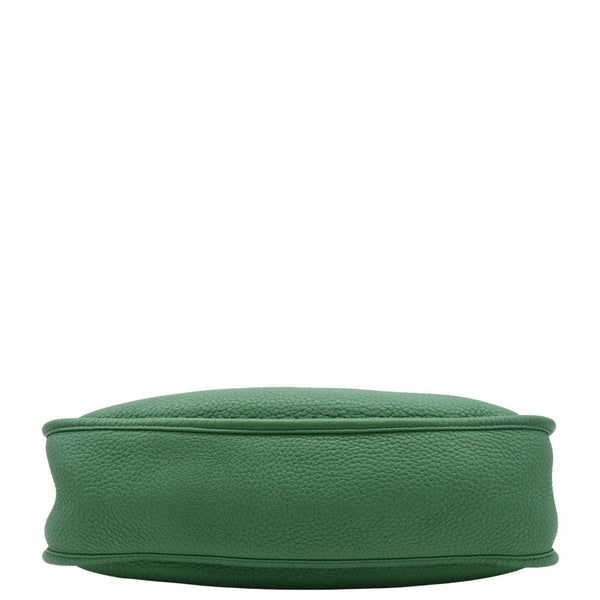HERMES Evelyne PM III Clemence Leather Crossbody Bag Green