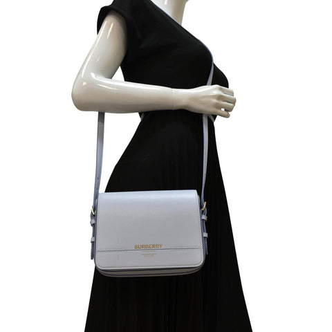 BURBERRY Small Grace Leather Crossbody Bag Light Blue