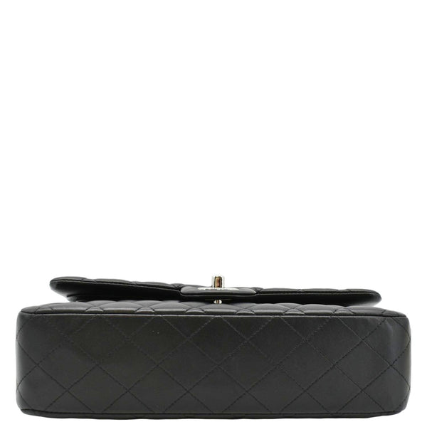 CHANEL Classic Medium Double Flap Quilted Leather Shoulder Bag Black