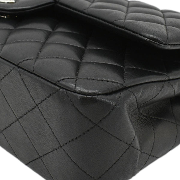 CHANEL Classic Medium Double Flap Quilted Leather Shoulder Bag Black
