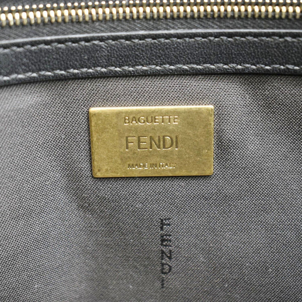 FENDI Baguette Medium FF Shearling Sheepskin Shoulder Bag Brown