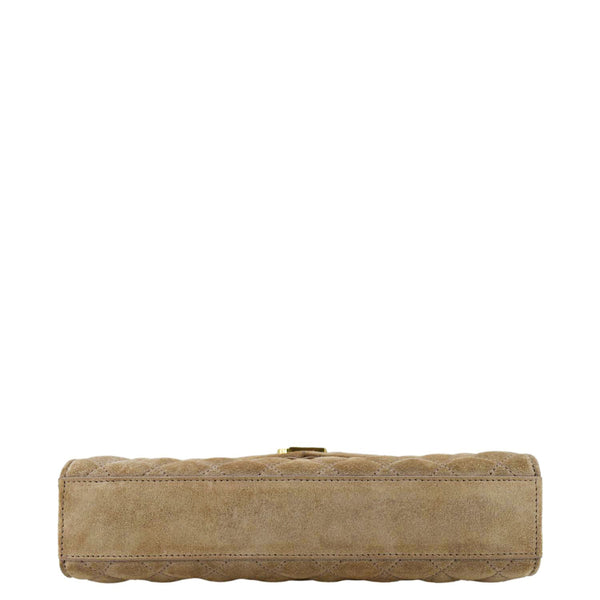 YVES SAINT LAURENT Medium Envelope Matelasse Suede Crossbody Bag Beige