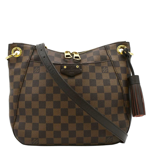 LOUIS VUITTON South Bank Besace Damier Ebene Crossbody Bag Brown