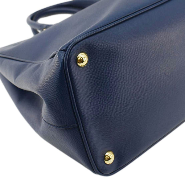 PRADA Galleria Double-Zip Medium Saffiano Leather Blue Tote Bag