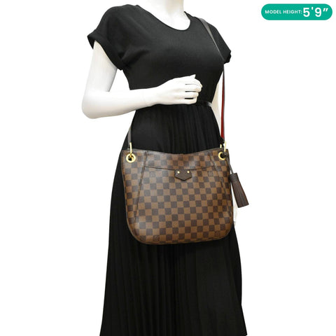 LOUIS VUITTON South Bank Besace Damier Ebene Crossbody Bag Brown