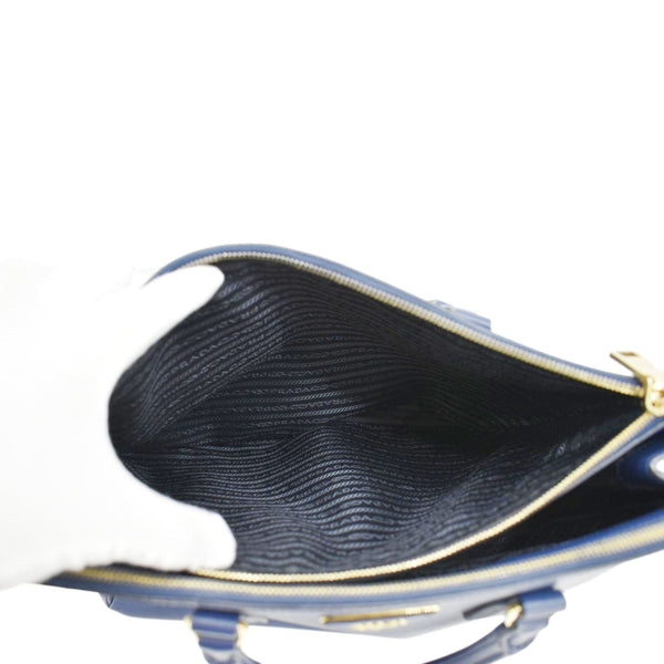 PRADA Galleria Double-Zip Medium Saffiano Leather Tote Bag Blue