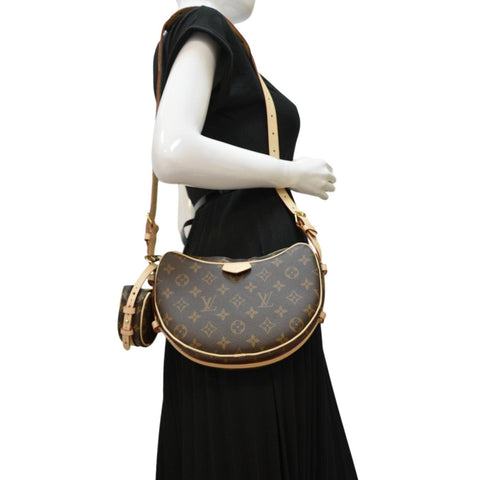 LOUIS VUITTON Croissant MM Monogram Canvas Shoulder Bag Brown