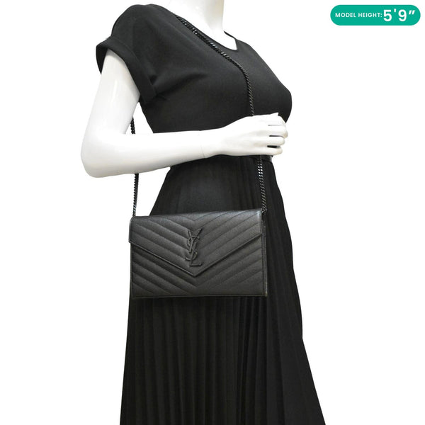 YVES SAINT LAURENT Cassandre Envelope Grain De Poudre Leather dummy look