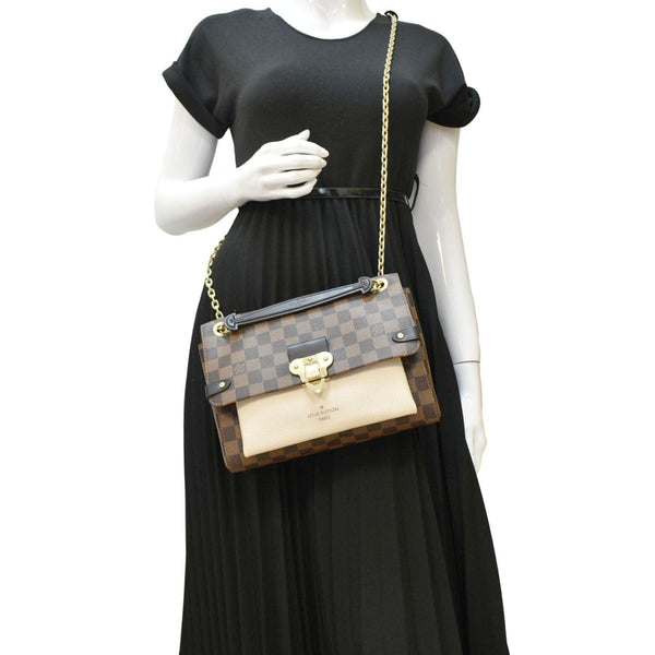 LOUIS VUITTON Vavin PM Damier Ebene Crossbody Bag Cream