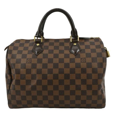 LOUIS VUITTON Speedy 30 Damier Ebene Satchel Bag Brown