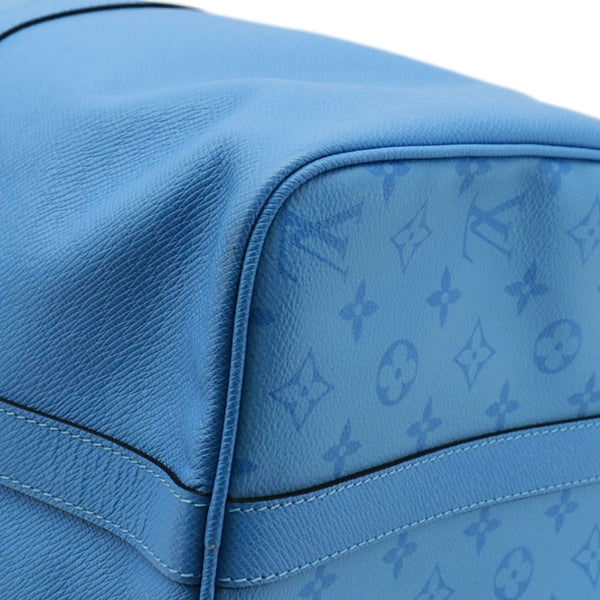 LOUIS VUITTON Keepall 50 Bandouliere Monogram Taiga Leather Travel Bag Blue