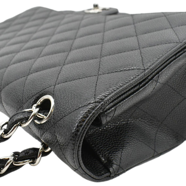 CHANEL Classic Maxi Single Flap Caviar Leather Shoulder Bag Black