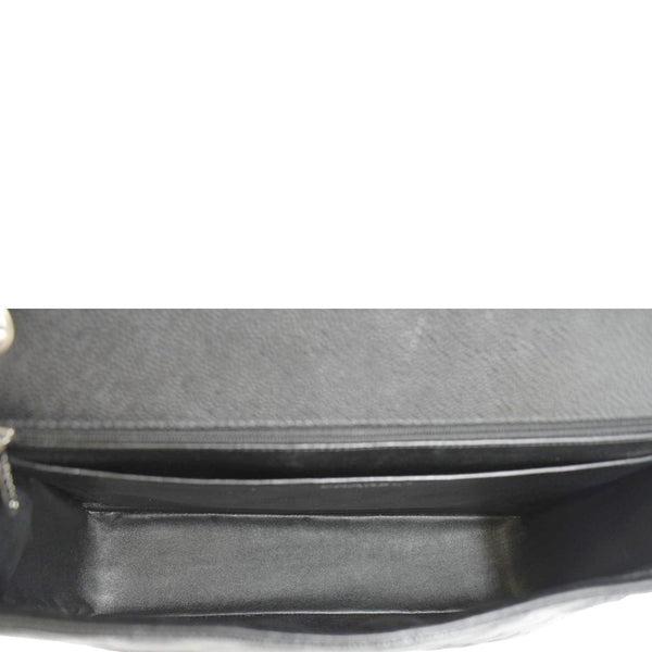 CHANEL Classic Maxi Single Flap Caviar Leather Shoulder Bag Black