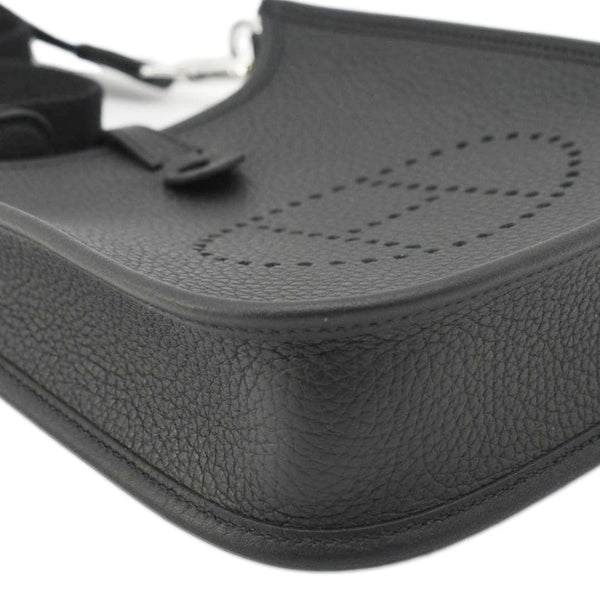 HERMES Evelyne TPM Clemence Leather Crossbody Bag Black