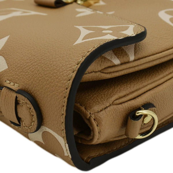 LOUIS VUITTON Metis Pochette Bicolor Monogram Empreinte Leather Crossbody Bag Mocha
