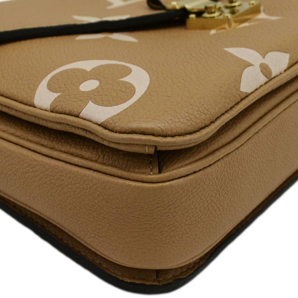 LOUIS VUITTON Metis Pochette Bicolor Monogram Empreinte Leather Crossbody Bag Mocha