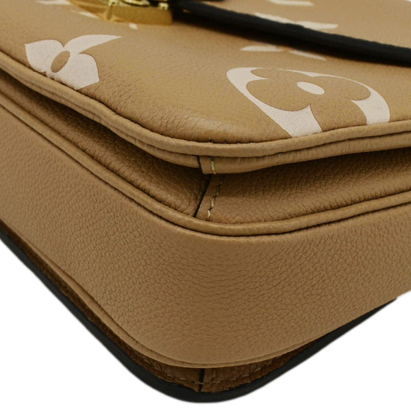 LOUIS VUITTON Metis Pochette Bicolor Monogram Empreinte Leather Crossbody Bag Mocha