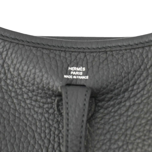 HERMES Evelyne TPM Clemence Leather Crossbody Bag Black