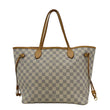 LOUIS VUITTON Neverfull MM Damier Azur Shoulder Bag Rose Ballerine front look