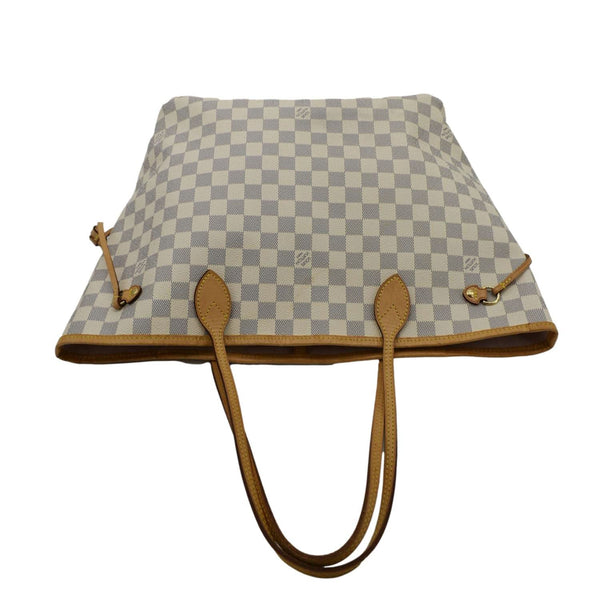 LOUIS VUITTON Neverfull MM Damier Azur Shoulder Bag Rose Ballerine upper look