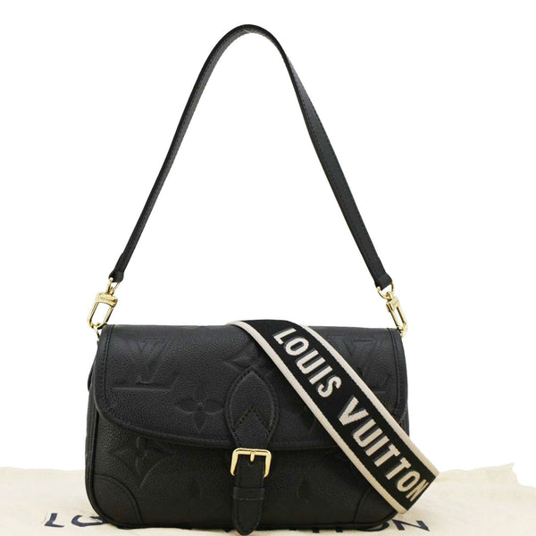 LOUIS VUITTON Diane Empreinte Leather Shoulder Bag Black