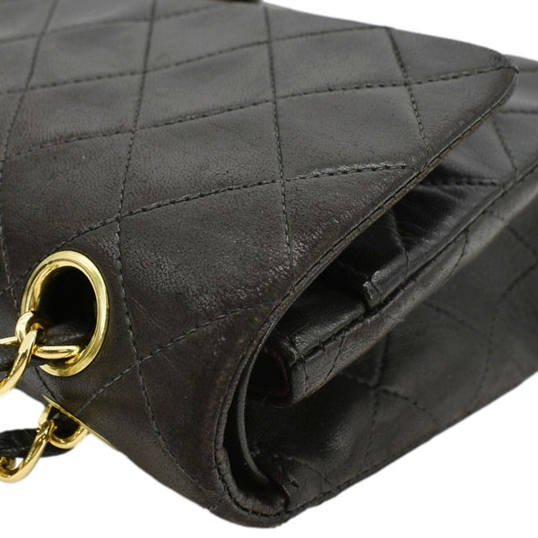 CHANEL Vintage Classic Double Flap Medium Quilted Leather Shoulder Bag Dark Brown