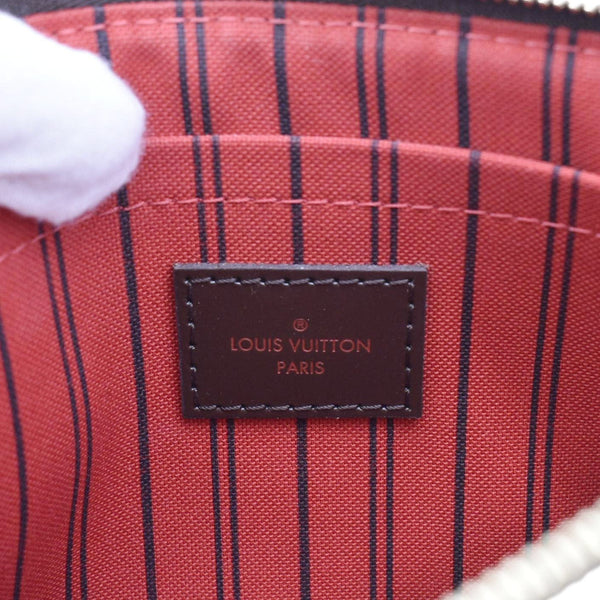 LOUIS VUITTON Neverfull Damier Ebene Pochette Wristlet Pouch Brown