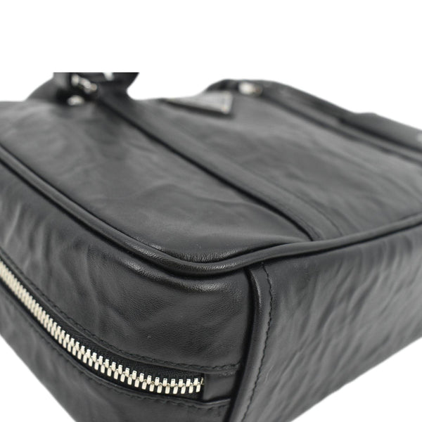 PRADA Re-edition 2001 Medium Antique Nappa Leather Shoulder Bag Black