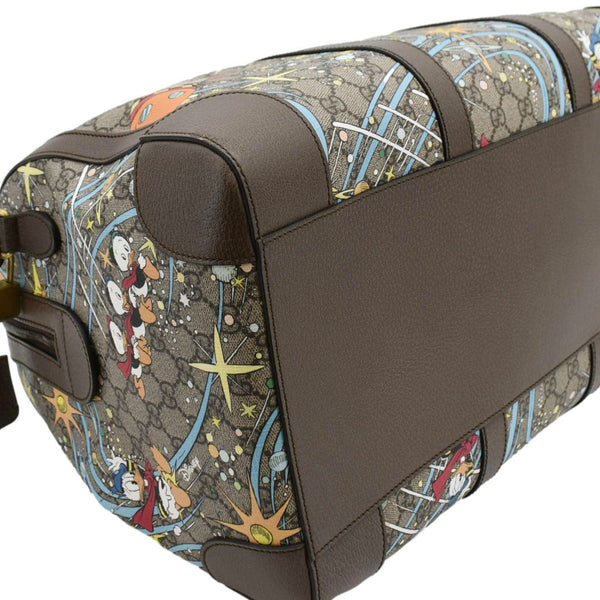 GUCCI Disney x Donald Duck GG Supreme Canvas Duffle Travel Bag Beige 648085