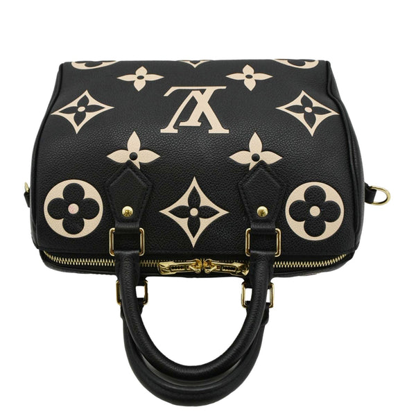 LOUIS VUITTON Speedy 25 Bandouliere Monogram Empreinte Leather Crossbody Bag Bicolor