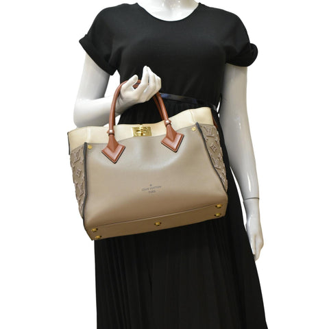 LOUIS VUITTON On My Side MM Leather Shoulder Bag Cream