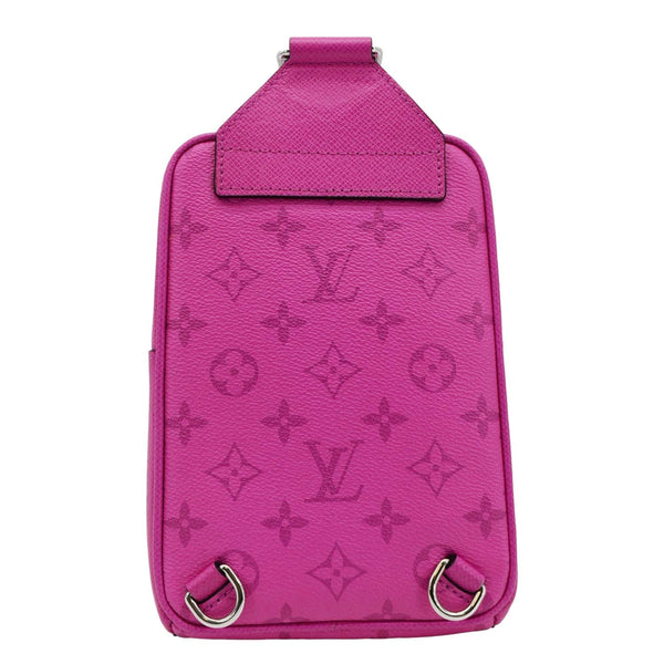 LOUIS VUITTON Outdoor Slingbag Monogram Taigarama Leather Crossbody Bag Fuchsia back side