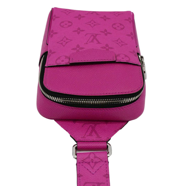 LOUIS VUITTON Outdoor Slingbag Monogram Taigarama Leather Crossbody Bag Fuchsia upper look