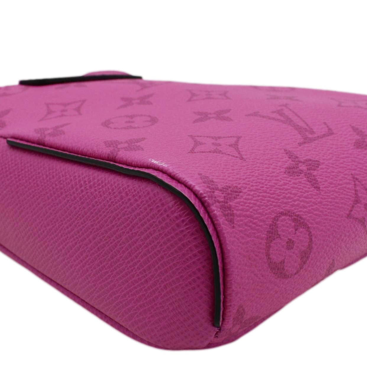 LV Outdoor Slingbag Monogram Taigarama Fuchsia Crossbody Bag