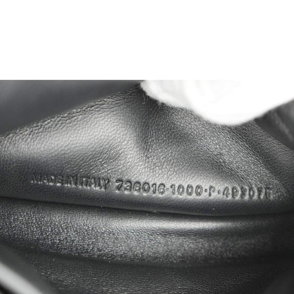 BALENCIAGA Hourglass Crushed Leather Chain Wallet Shoulder Bag Black