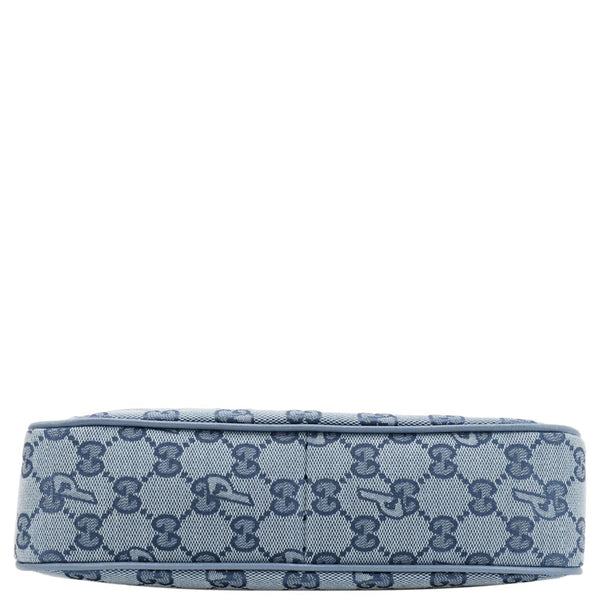GUCCI X Palace Half Moon Mini GG-P Canvas Shoulder Bag Light Blue 723737