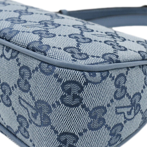 GUCCI X Palace Half Moon Mini GG-P Canvas Shoulder Bag Light Blue 723737