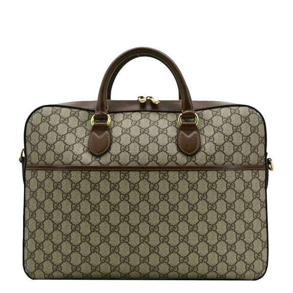 GUCCI Interlocking GG Supreme Canvas Briefcase Shoulder Bag Brown upper look