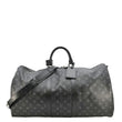 LOUIS VUITTON Keepall 55 Bandouliere Monogram Eclipse Travel Bag Black