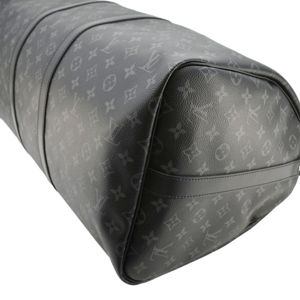 LOUIS VUITTON Keepall 55 Bandouliere Monogram Eclipse Travel Bag Black